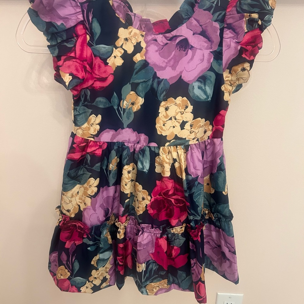 Janie and Jack Floral Dress with Ruffle Detail